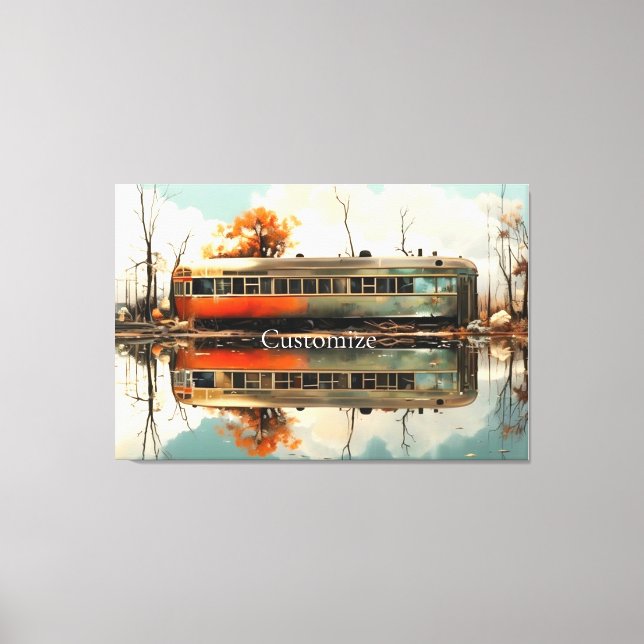 Vintage Caravan Trailer RV Thunder_Cove Canvastryck (Framsida)