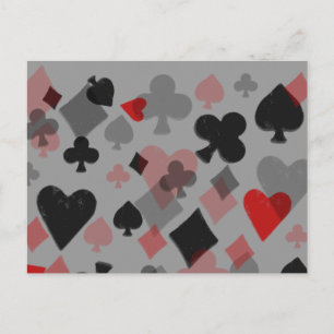 Vintage Card Kostym Collage - Red & Black Vykort