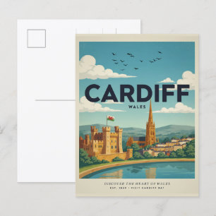 Vintage Cardiff slott, Wales presenter och souveni Vykort