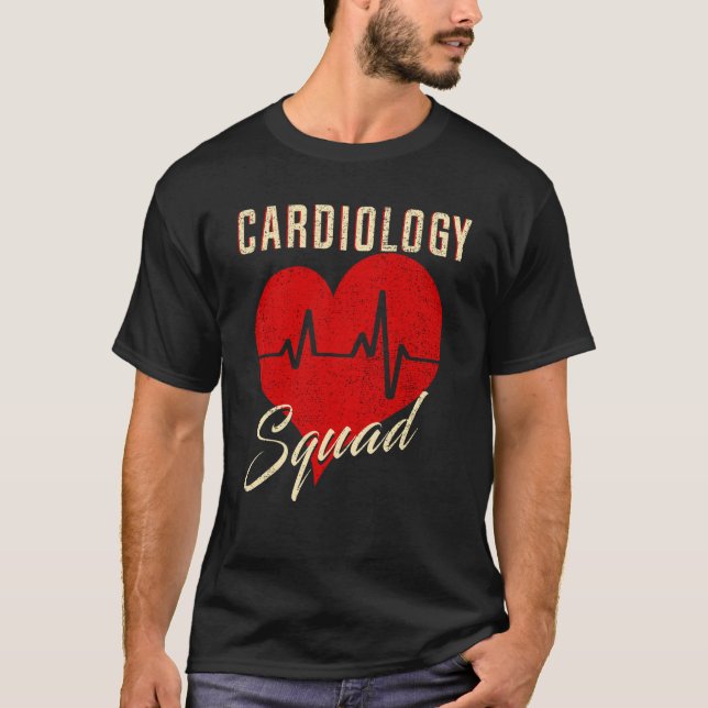 Vintage Cardiology Squad Cardiovaskulär Cardiologi T Shirt (Framsida)