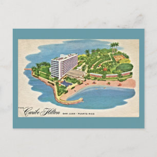 Vintage Caribe Hilton San Juan Puerto Rico Vykort