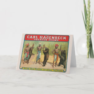 Vintage Carl Hagenbeck Circus Poster Kort