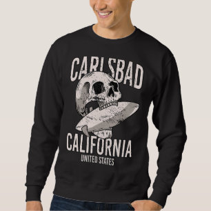 Vintage Carlsbad Beach California Ca Retro Surfer Lång Ärmad Tröja