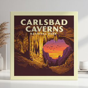 Vintage Carlsbad Caverns nationalpark Kakelplatta