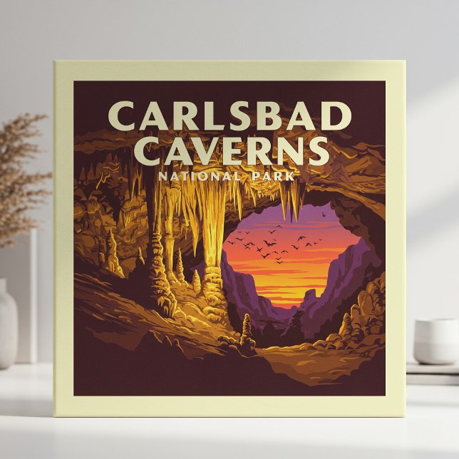 Vintage Carlsbad Caverns nationalpark Kakelplatta (Skapare uppladdad)