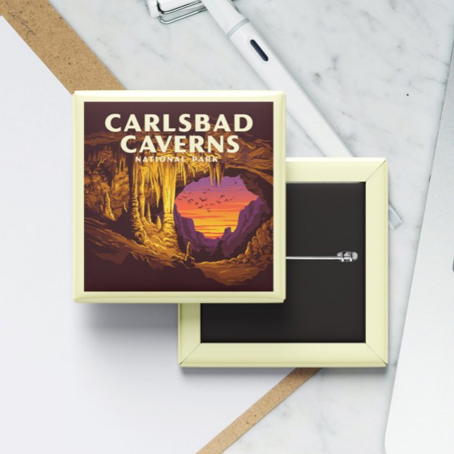 Vintage Carlsbad Caverns nationalpark Knapp (Skapare uppladdad)