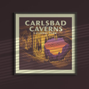 Vintage Carlsbad Caverns nationalpark Poster