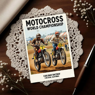 Vintage Carlsbad Raceway Motocross Vykort