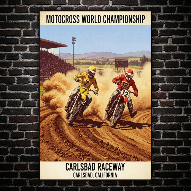 Vintage Carlsbad Raceway Motocross Wall Poster (Skapare uppladdad)