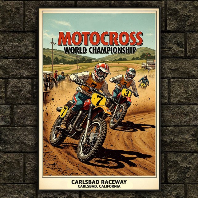 Vintage Carlsbad Raceway Motocross Wall Poster (Skapare uppladdad)