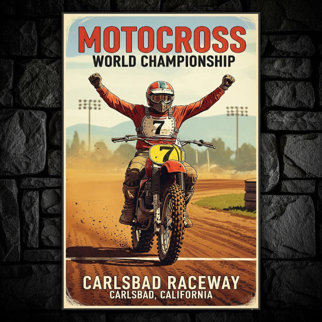 Vintage Carlsbad Raceway Motocross Wall Poster (Skapare uppladdad)