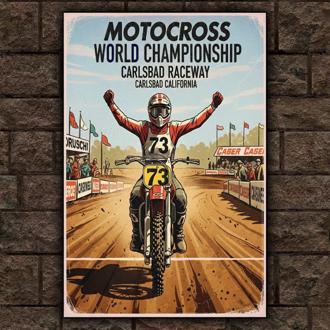Vintage Carlsbad Raceway Motocross Wall Poster (Skapare uppladdad)