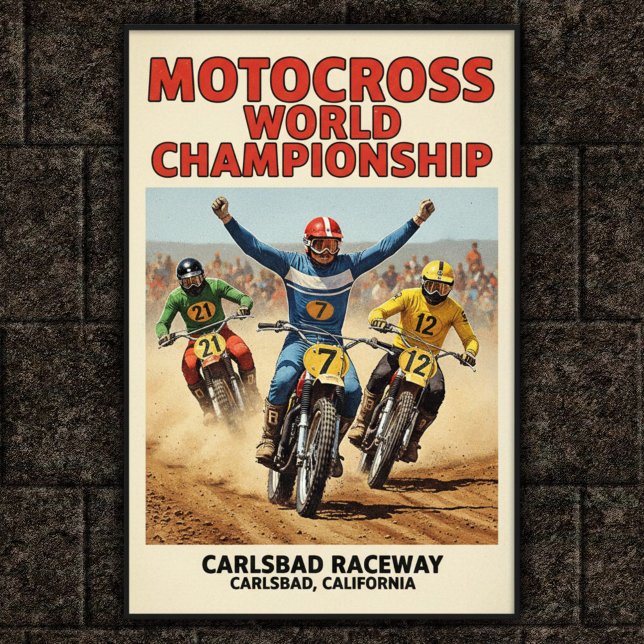 Vintage Carlsbad Raceway Motocross Wall Poster (Skapare uppladdad)