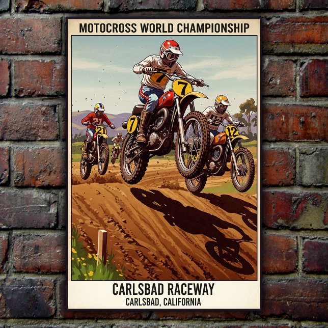 Vintage Carlsbad Raceway Motocross Wall Poster (Skapare uppladdad)