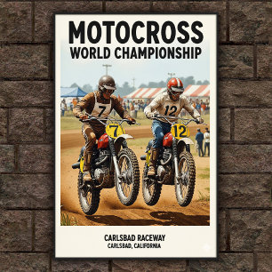 Vintage Carlsbad Raceway Motocross Wall Poster