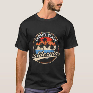 Vintage Carmel Beach California Handflatan Träd Be T Shirt