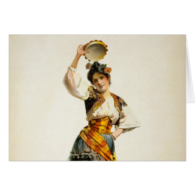 Vintage Carmen Hälsningskort (Framsidan Horizontal)