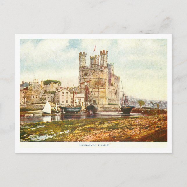 Vintage Carnarvon Castle Vykort (Framsida)