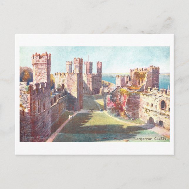 Vintage Carnarvon Castle Vykort (Framsida)