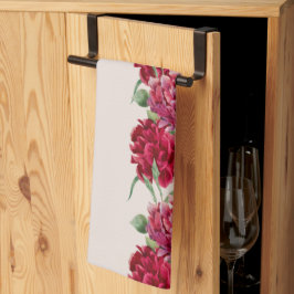 Vintage Carnation Blommigt illustration Kökshandduk