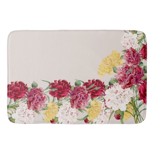 Vintage Carnation Floral illustration Badrumsmatta (Framsidan)