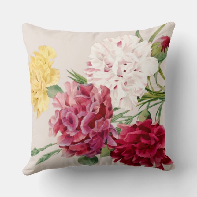 Vintage Carnation Floral illustration Kudde (Baksida)