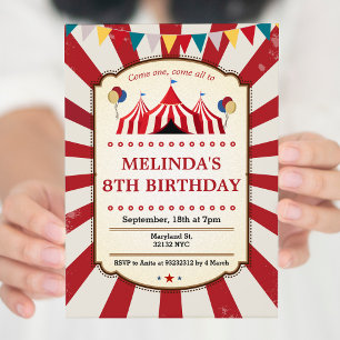 Vintage carnival Födelsedagsfest inbjudan