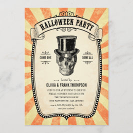 Vintage Carnival Show Halloween-inbjudningar Inbjudningar