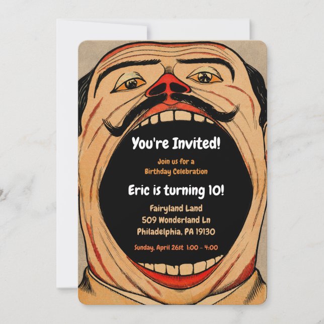 Vintage Carnival Stil Födelsedagsfest Inbjudningar (Framsida)