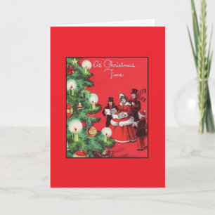 Vintage Carolers julhälsningskort Helgkort