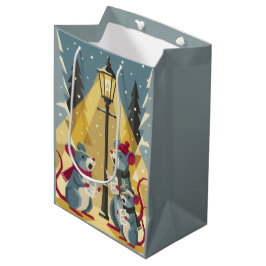Vintage Caroling Mice Gift Bag