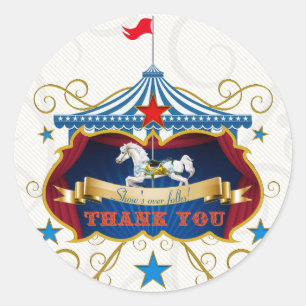 Vintage Carousel Horse Tack Favor Sticker Runt Klistermärke