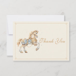 Vintage Carousel Horse Watercolor Baby Shower Tack Kort