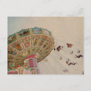 Vintage carousel i Paris Vykort