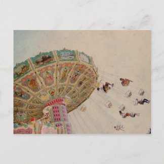 Vintage carousel i Paris Vykort
