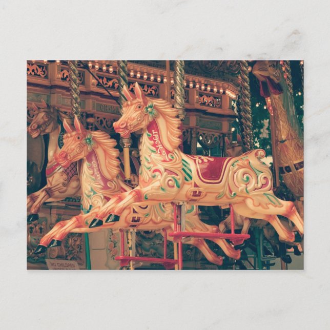 Vintage Carousel Vykort (Framsida)