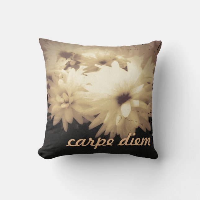 Vintage Carpe Diem kudder Kudde (Framsida)