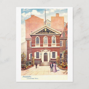 Vintage Carpenters Hall i Philadelphia Vykort