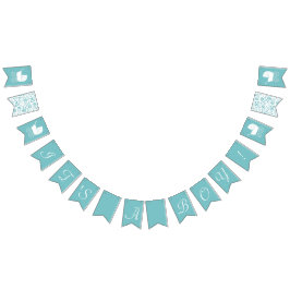 Vintage Carriage Baby Shower Cute Blue Boy Vimplar