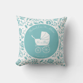 Vintage Carriage Baby Shower Kudde