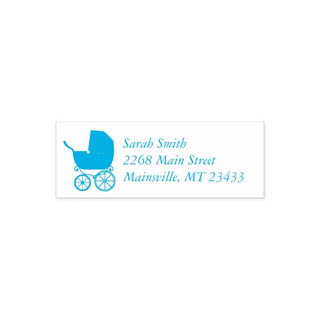 Vintage Carriage Baby Shower Självfärgande Stämpel (Design)