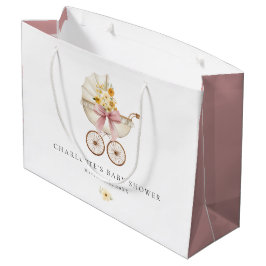 Vintage Carriage Blommig Stor Baby Shower Väska