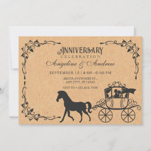Vintage Carriage royal bröllop-årsdagen Inbjudningar