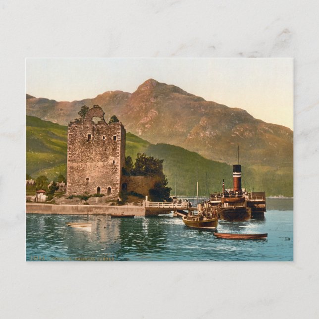 Vintage Carrick Castle Scotland Vykort (Framsida)