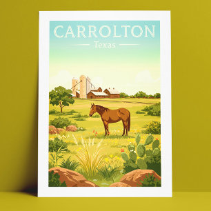 Vintage Carrolton Texas Vykort