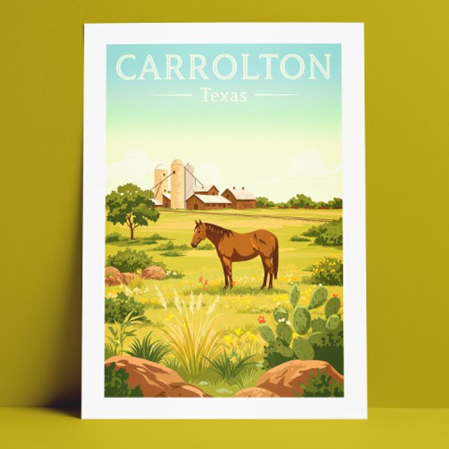 Vintage Carrolton Texas Vykort (Skapare uppladdad)