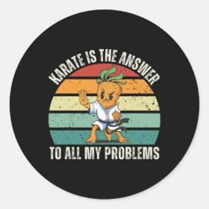 Vintage Carrot Karate är svaret på allt mitt fel Runt Klistermärke