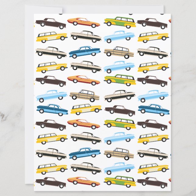 Vintage Cars Scrapbookpapper (Framsida)