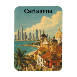 Vintage Cartagena Colombia Karibien Resa  Magnet