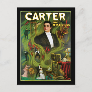 Vintage Carter den Mysterious Magic Poster Vykort